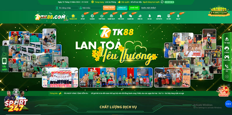 nhà cái trực tuyến TK88